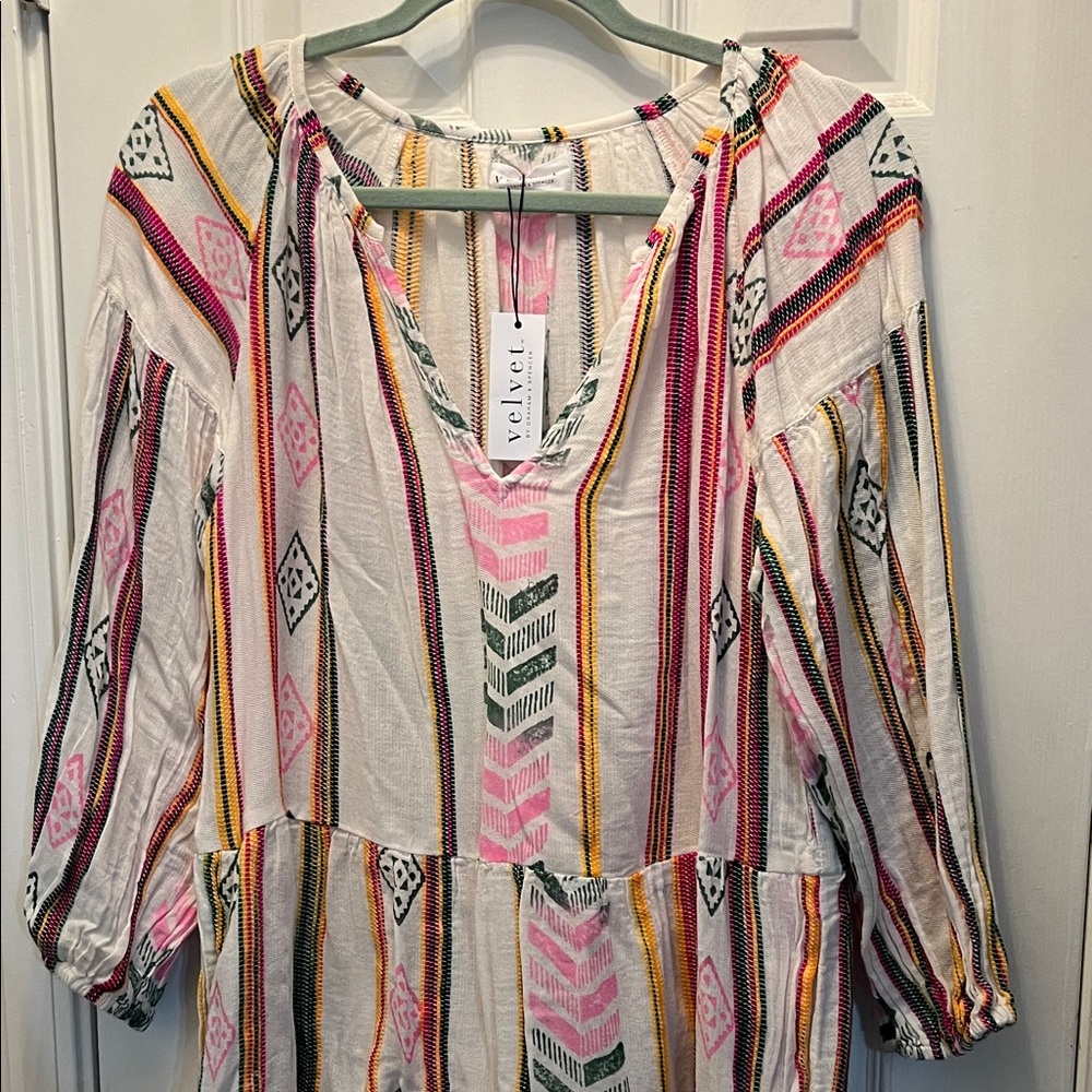 Velvet Colorful Patterned Dress